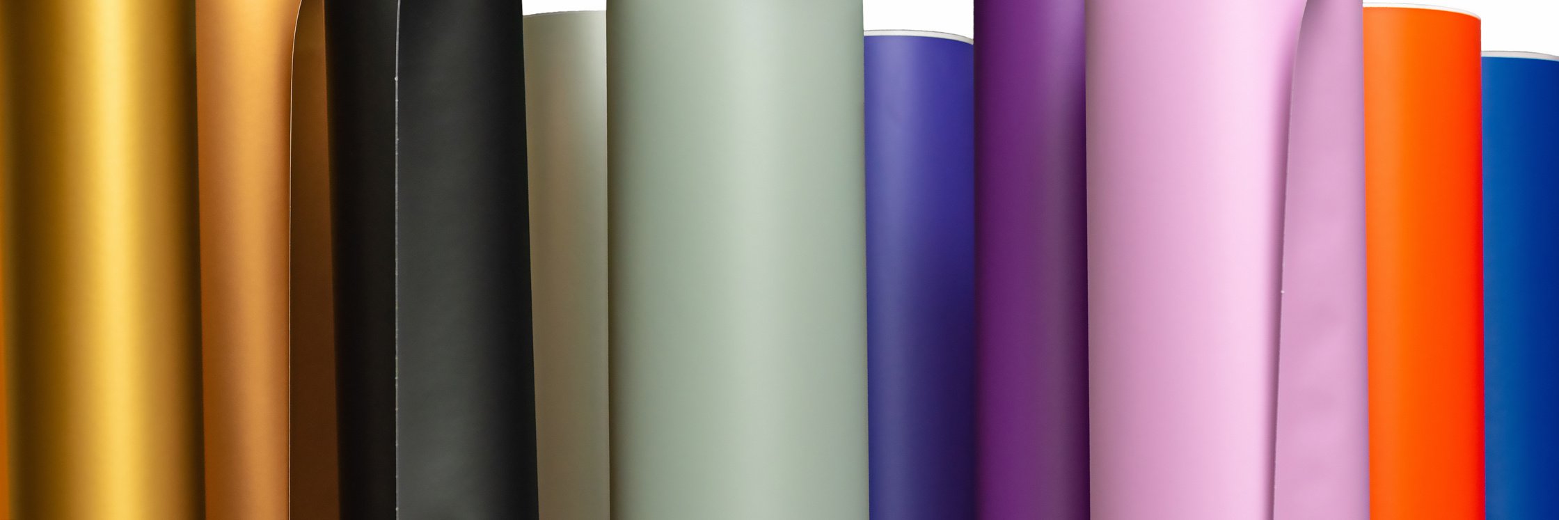 colored vinyl car wrapping or plotter cutting sticker foil film rolls. material vinyl. Designers